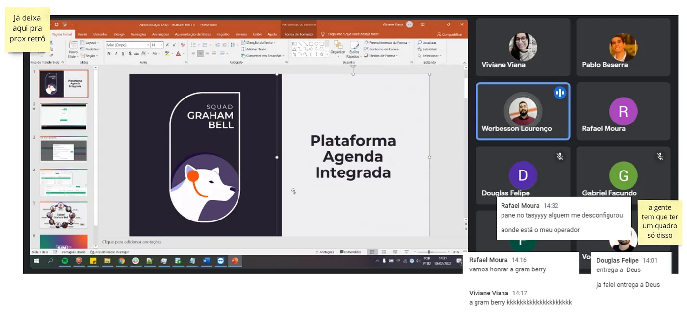 Reação de uma colaboradora em uma das apresentações da plataforma desenvolvida